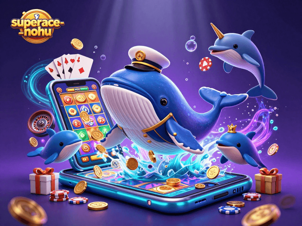 Engage with superace-nohu and experience thrilling wins as the cartoon whale breaching in coins.