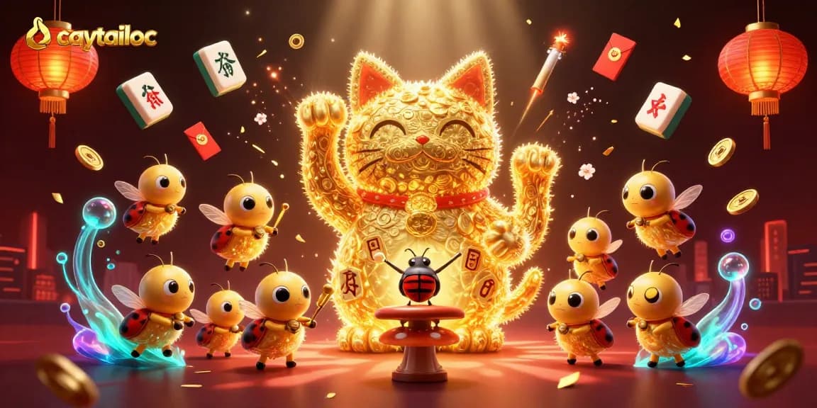 Experience the excitement of caytailoc where lucky symbols come to life in a vibrant 3D casino scene.