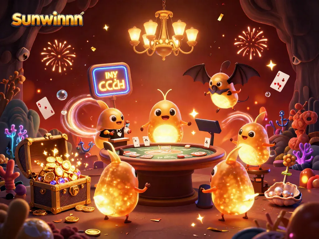 Experience the thrill of sunwinnn as luminous glowworms illuminate a vibrant cave casino adventure.