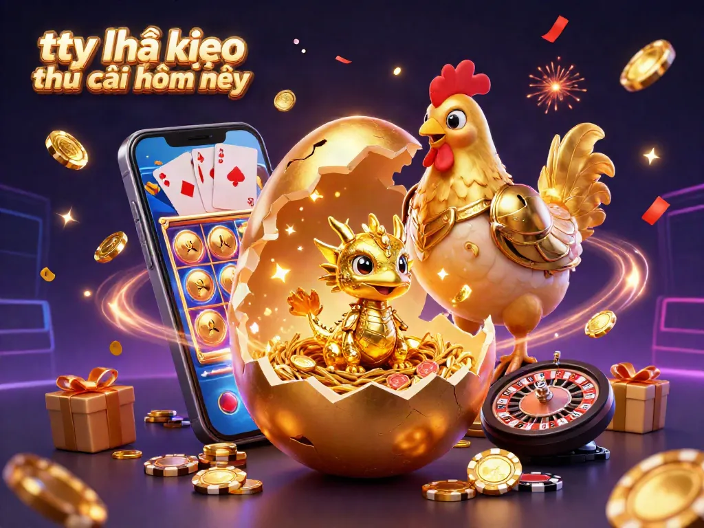 Engage with tỷ lệ kèo nhà cái hôm nay featuring a gold baby dragon and poker chips at a vibrant casino.