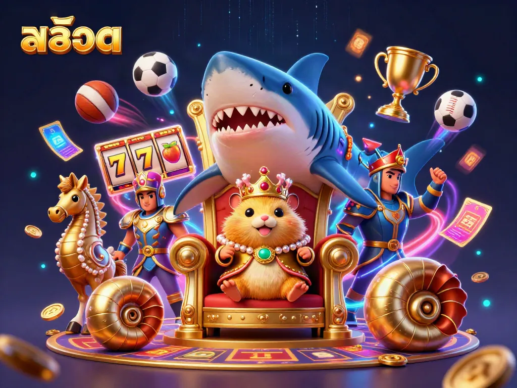 Spin the reels of สล็อต and meet the golden hamster king amidst gaming treasures