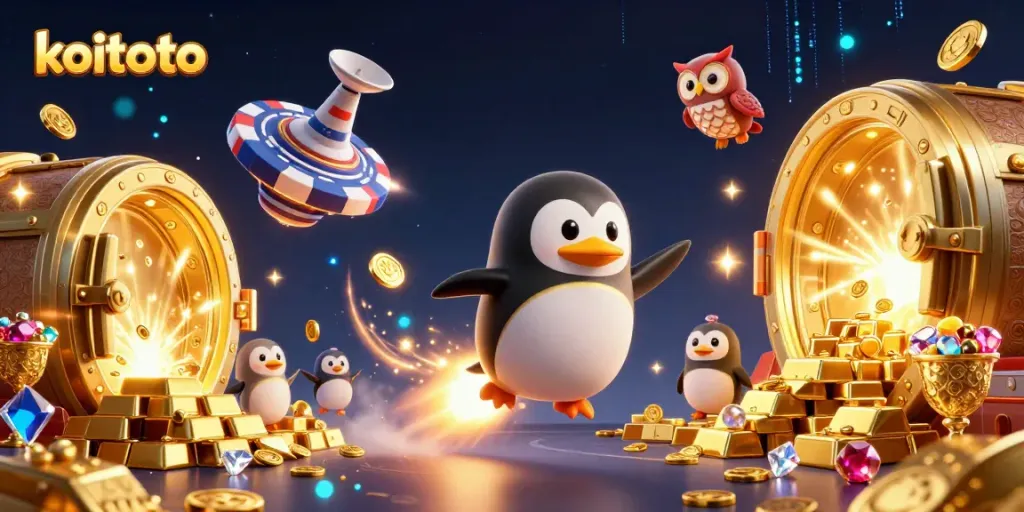 Koitoto offers thrilling gaming adventures featuring the golden penguin and overflowing treasure vaults in an exciting casino space.