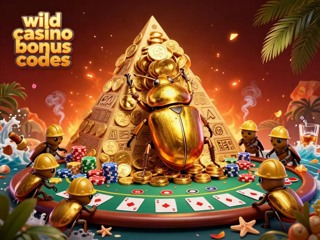 Explore wild casino bonus codes through this energetic 3D cartoon scene with vibrant gambling elements.