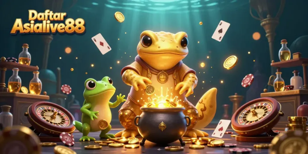 Spin and win with exciting Daftar Asialive88 casino games featuring vibrant 3D illustrations.