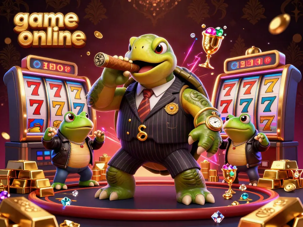 Experience the excitement of game online with engaging casino characters amid vibrant elements.