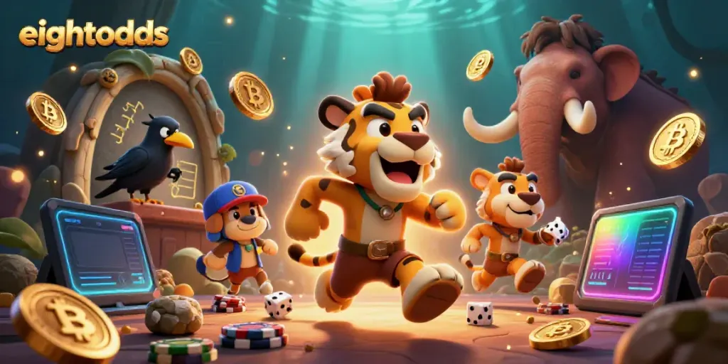 Experience immersive gaming with eightodds, featuring lively characters in a prehistoric casino