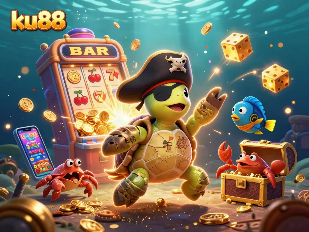 Experience thrilling wins at ku88 with vibrant casino adventures featuring lively characters and slot machines.
