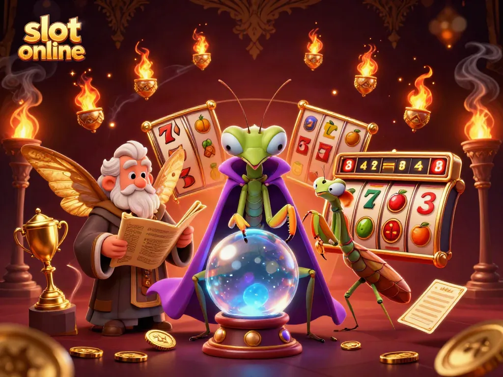 Engage with slot online in this vibrant 3D illustration featuring unique gaming elements and characters.