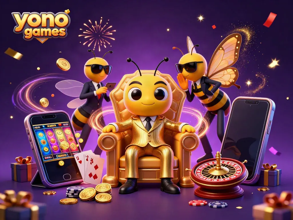 Experience the thrilling world of yono games with vibrant 3D characters and casino elements.