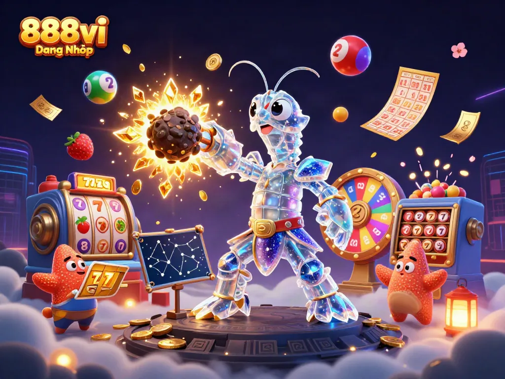 Experience 888vi Đăng Nhập with vibrant 3D casino action featuring dynamic slot elements and engaging characters.