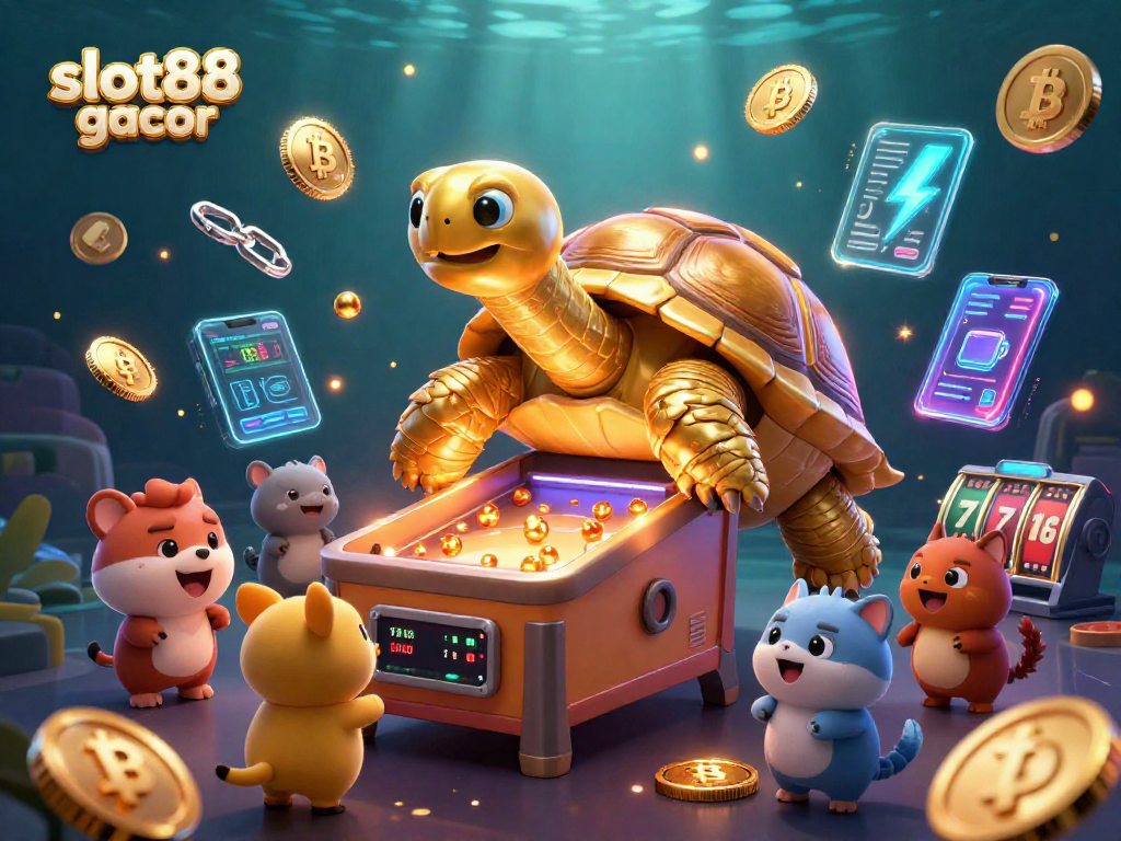 Play slots and win with slot88 gacor in this vibrant 3D casino scene filled with excitement and rewards.
