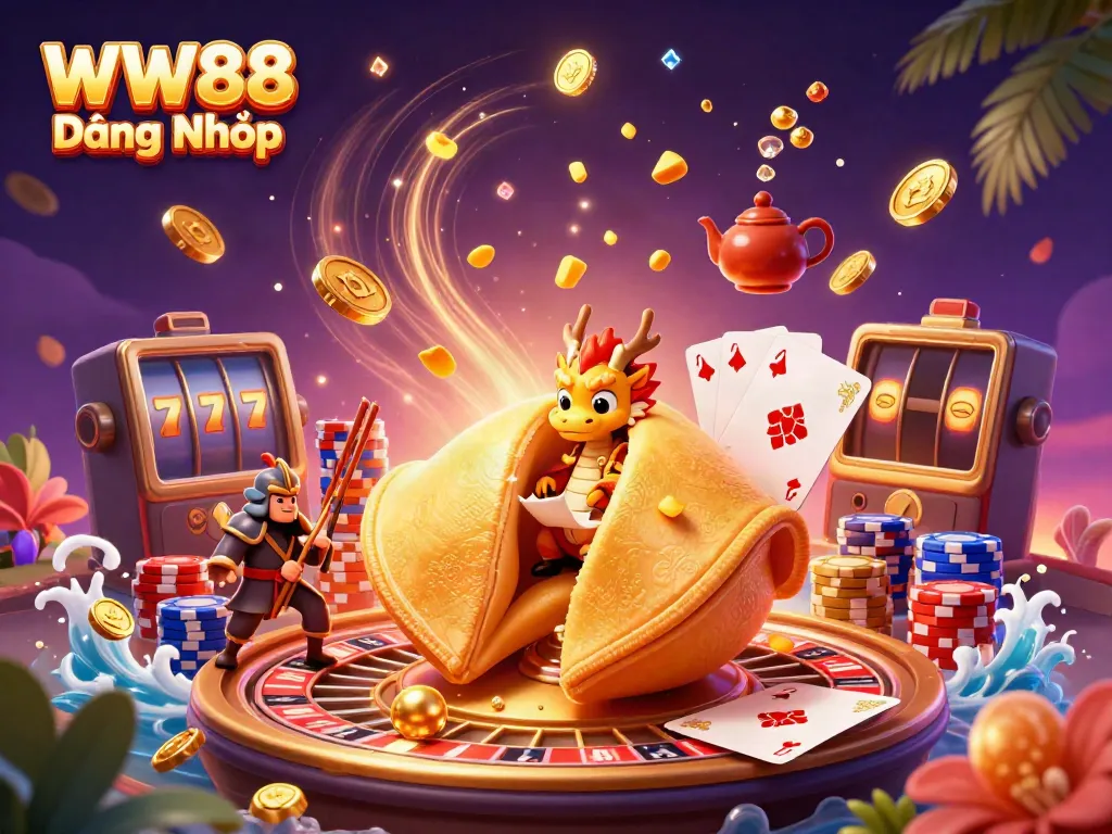 Experience WW88 Đăng Nhập with a vibrant 3D casino scene featuring mystical characters and dynamic gaming elements.