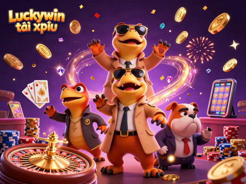 Experience exciting gameplay and winnings in Luckywin tài xỉu with colorful casino elements.