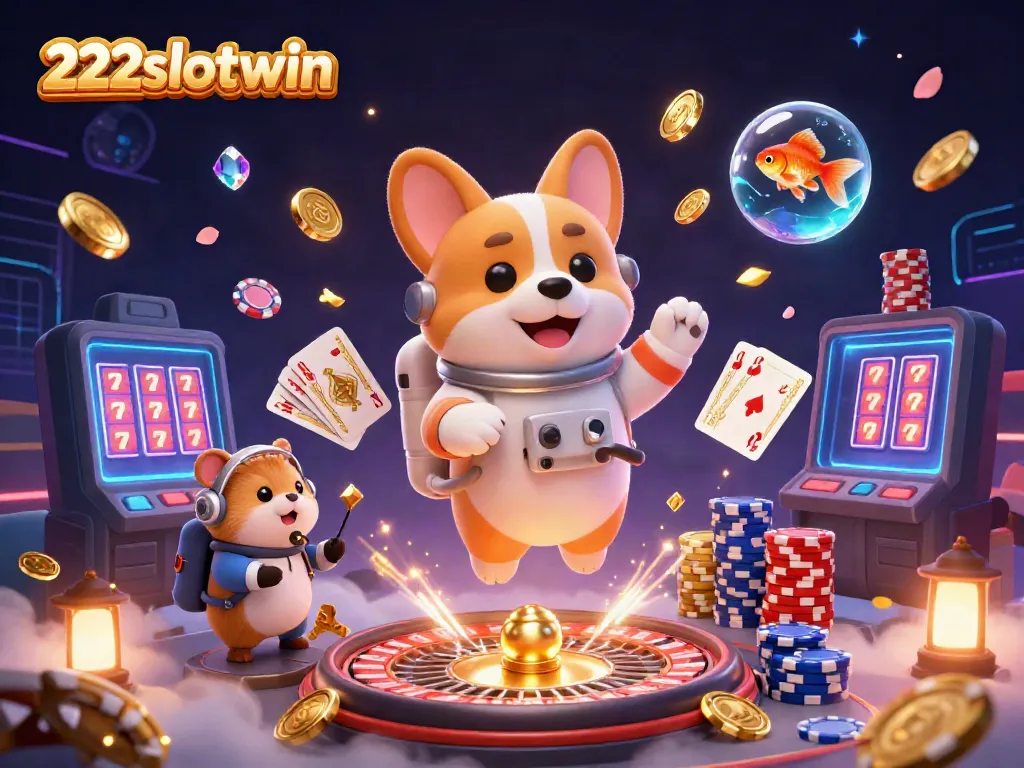 Permainan slot seru di 222slotwin dengan karakter keren dan suasana kasino bercahaya