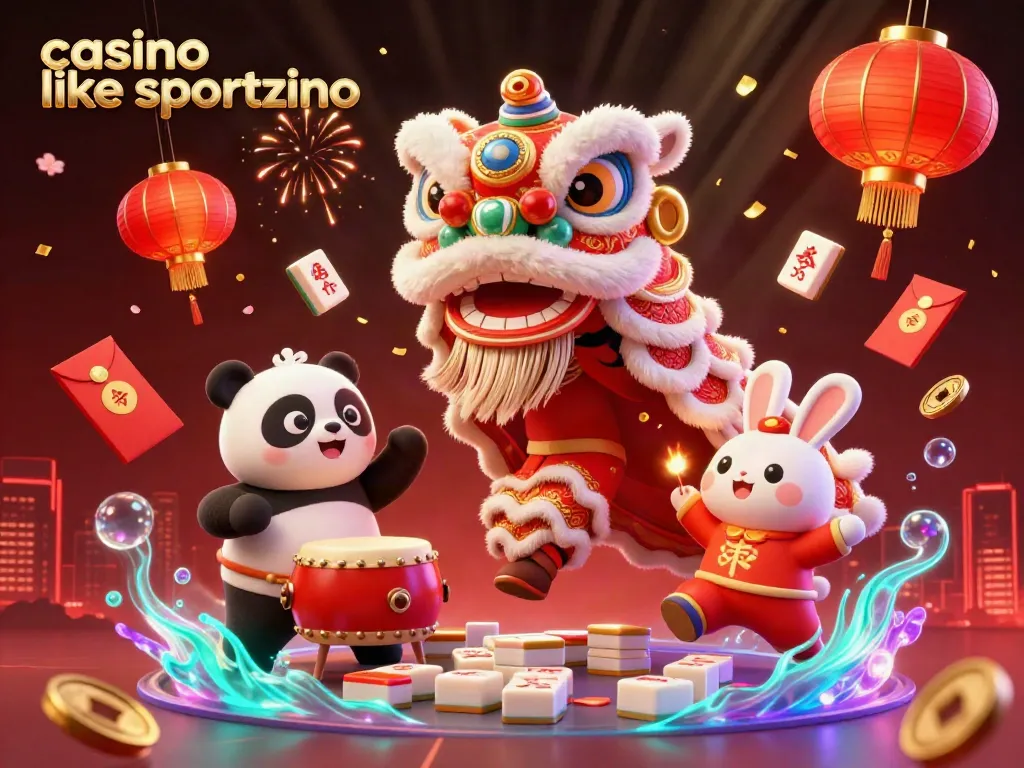 Engage in vibrant gameplay at casino like sportzino with lively characters and festive decorations.