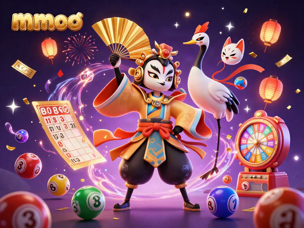 Engage in mmoo gaming adventures with colorful lottery elements and dynamic casino characters.